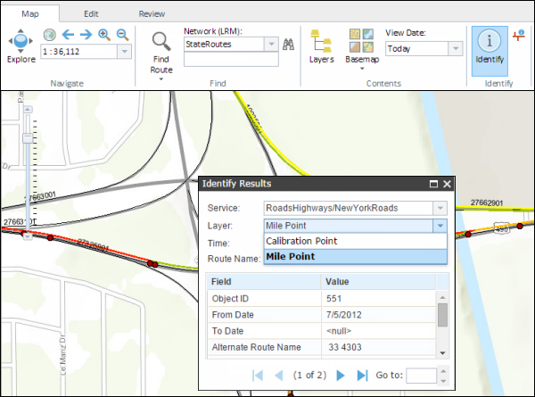 Selecting a different layer to identify Selecting a different layer to identify
